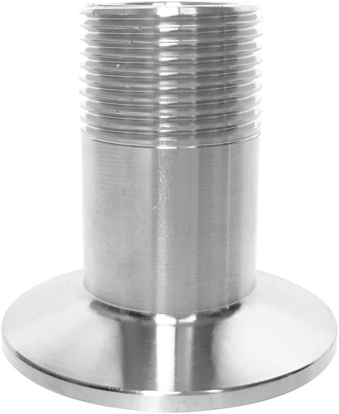 Fitvell Stainless Steel Sanitary Pipe Fitting 1" NPT Male Thread to 1.5" Tri Clamp 50.5mm Ferrule OD Sanitary Home Brew Adapter Connector (pack of 2) - Image 5